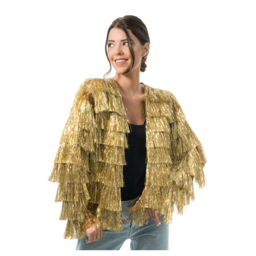VESTE SCINTILLANTE FRANGES OR