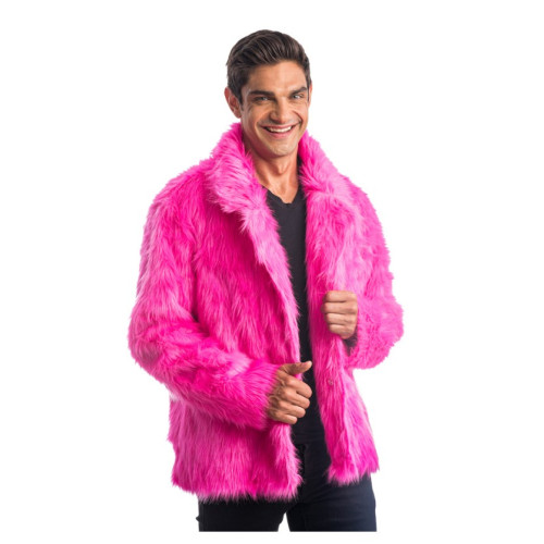 MANTEAU FAUSSE FOURRURE FUCHSIA L