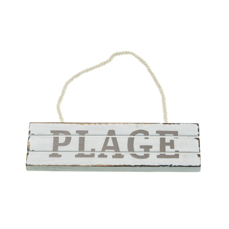 PANCARTE BOIS PLAGE SUSPENDRE
