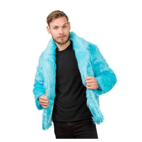 MANTEAU FAUSSE FOURRURE BLEU S