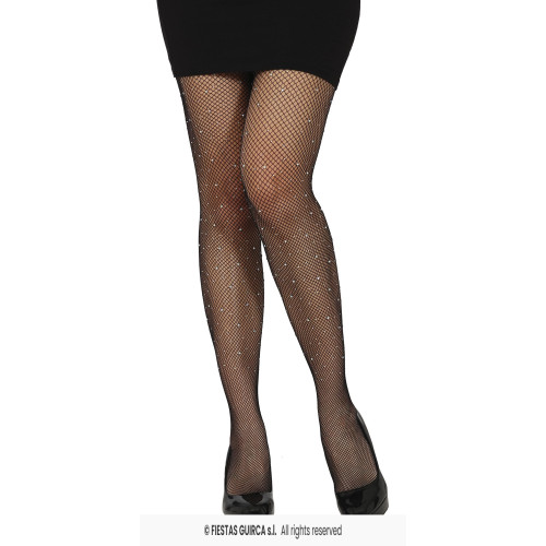 COLLANTS NOIR STRASS RESILLE
