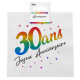 24 SERVIETTES METAL 30ANS MULTICOLORE
