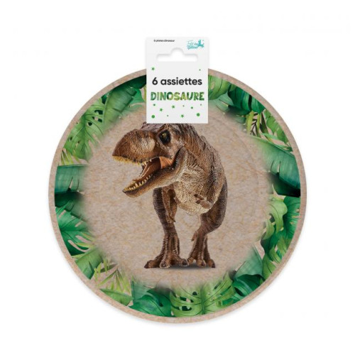 6 ASSIETTES 20CM DINOSAURE