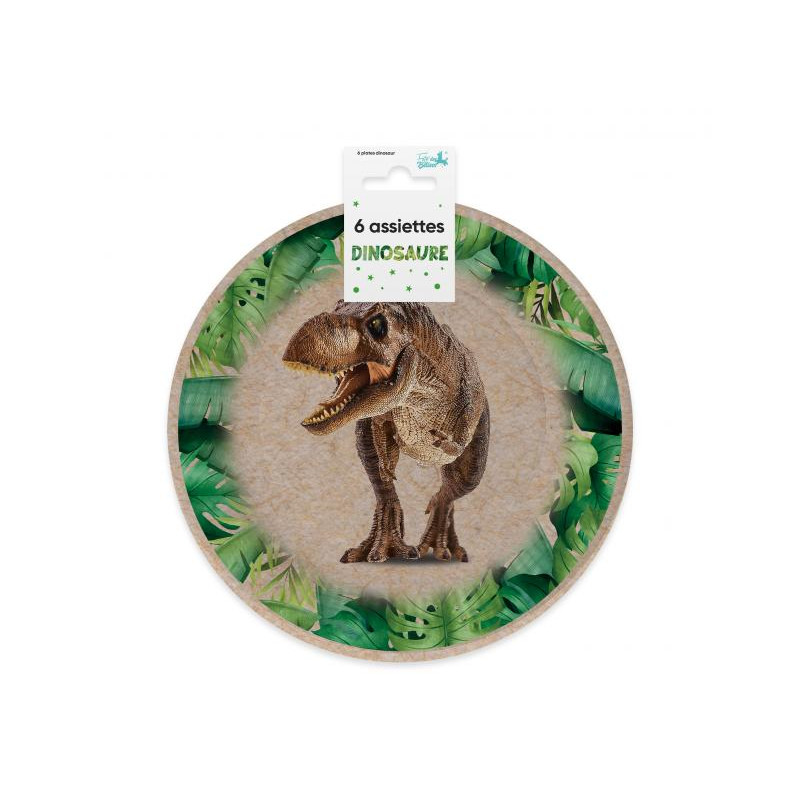 6 ASSIETTES 20CM DINOSAURE
