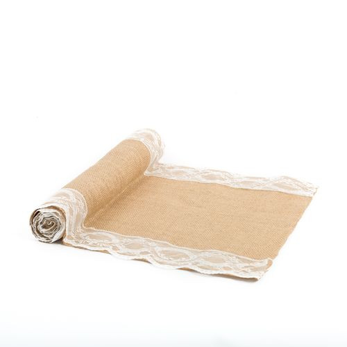 CHEMIN DE TABLE JUTE DENTELLE