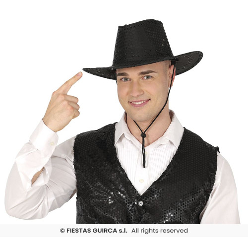 CHAPEAU COWBOY NOIRS SEQUINS