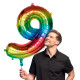 BALLON CHIFFRE 9 ARC EN CIEL 86CM