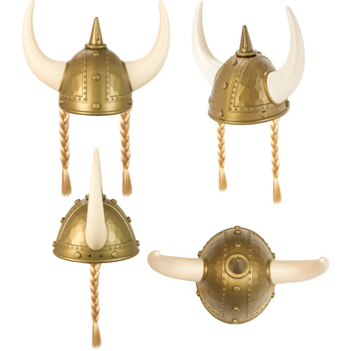 CASQUE POINTU VIKING AVEC TRESSES