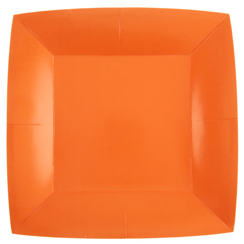 10 ASSIETTES GM CARRE ORANGE