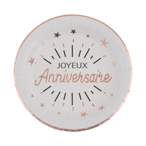 10 ASSIETTES ETINCELANT ROSE GOLD