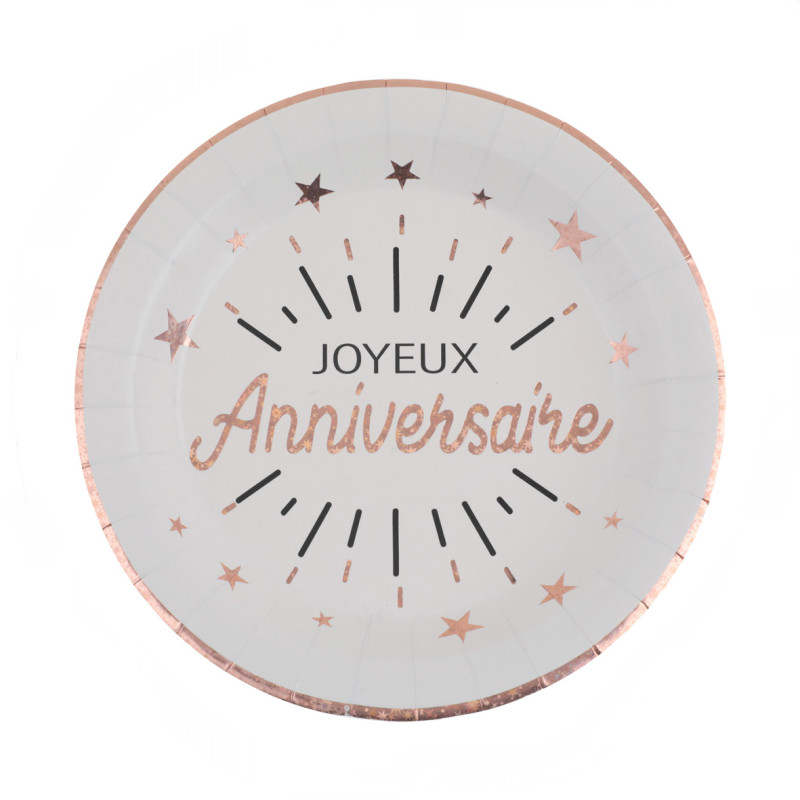 10 ASSIETTES ETINCELANT ROSE GOLD