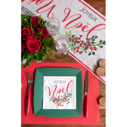 10 ASSIETTES GM CARRE VERT FONCE