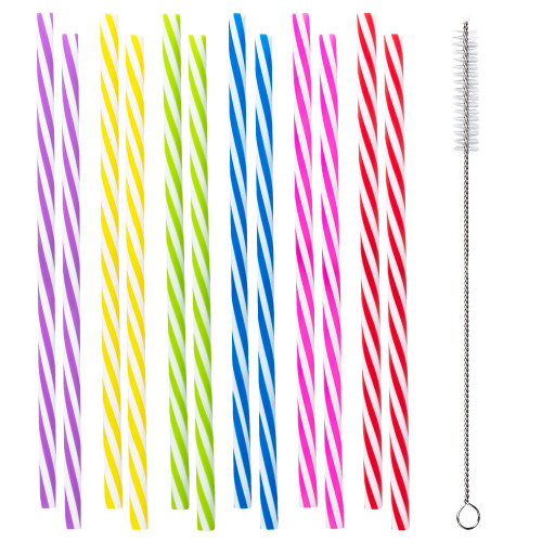 12 PAILLES PLASTIQUES RÉUTILISABLES