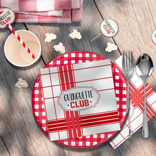 PACK 12 SERVIETTES &quot;GUINGUETTE&quot;