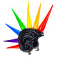 CASQUE CRETE A POINTES MULTICOLORE