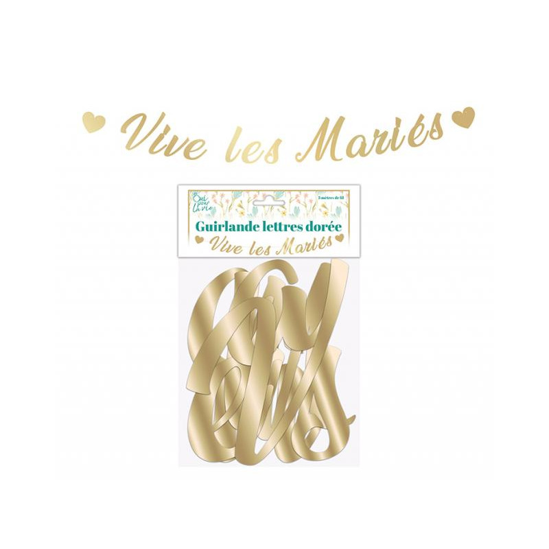 GUIRLANDE LETTRES VIVE LES MARIES