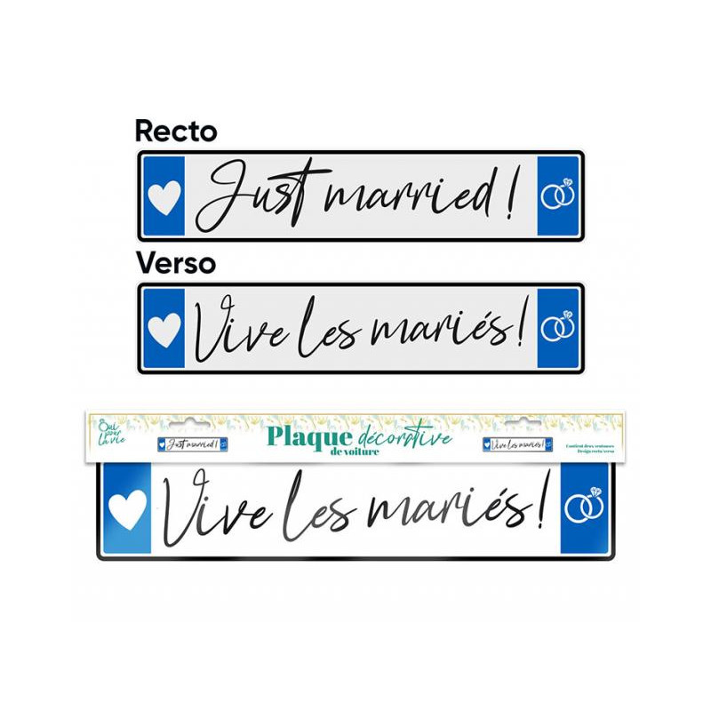PLAQUE D'IMMATRICULATION MARIAGE