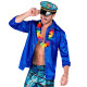 CHEMISE DISCO ANNEES 70 BLEU S