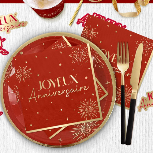 10 SERVIETTES PARTY ROUGE