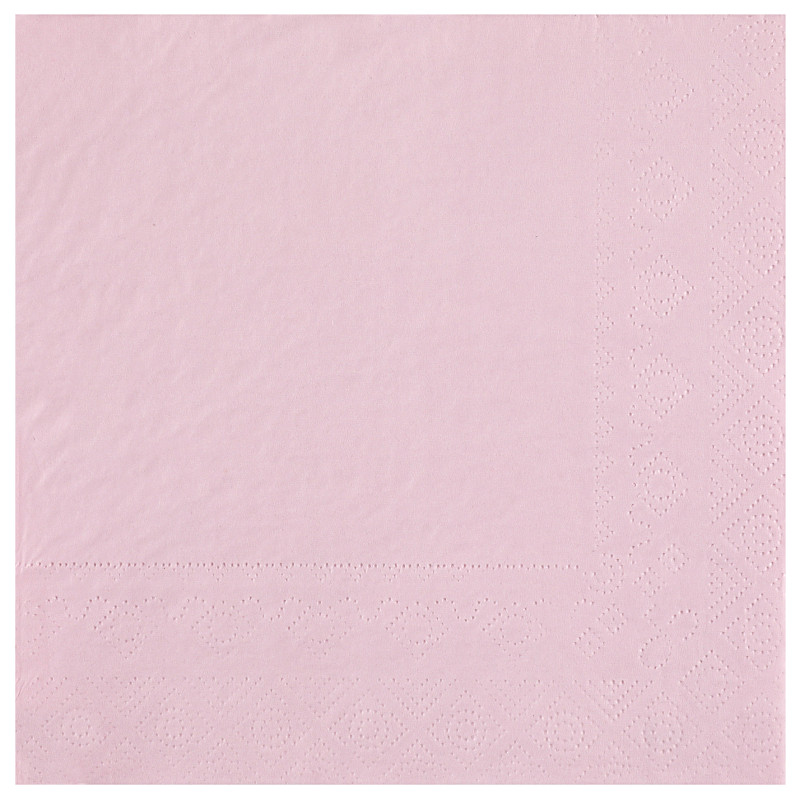25 SERVIETTES 33X332 PLIS ROSE CLAIR