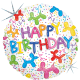 BALLON ALU BIRTHDAY  HOLO 18"