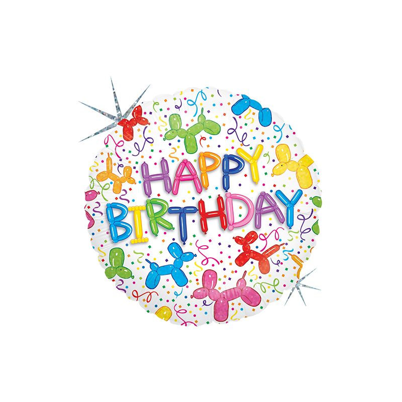BALLON ALU BIRTHDAY  HOLO 18"
