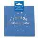 24 SERVIETTES JOYEUX ANNIV BLEU