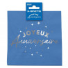 24 SERVIETTES JOYEUX ANNIV BLEU