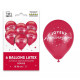 6 BALLONS ANNIVERSAIRE ROUGE