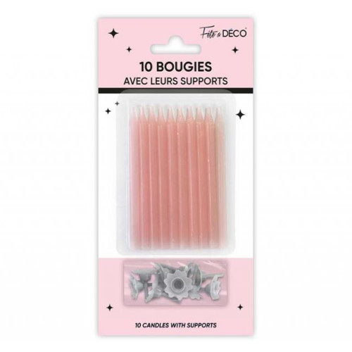 BOUGIES SUPPORTS ROSE