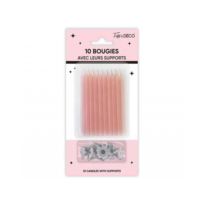 BOUGIES SUPPORTS ROSE