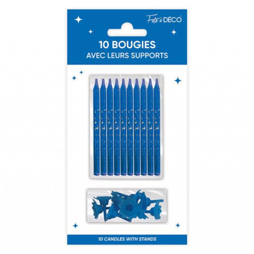 BOUGIES SUPPORTS BLEU