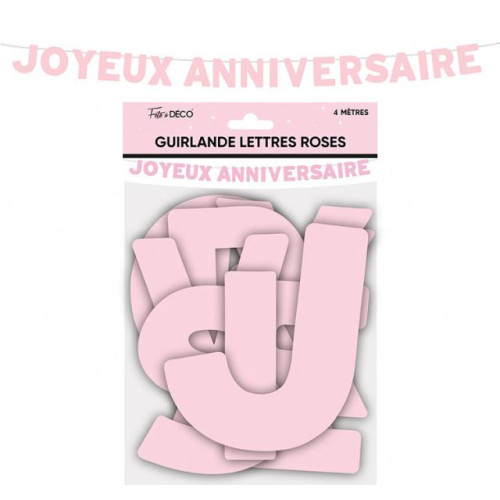 GUIRLANDE LETTRES ANNIV ROSE