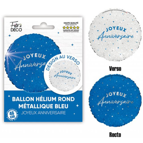 BALLON HELIUM JOYEUX ANNIV BLEU
