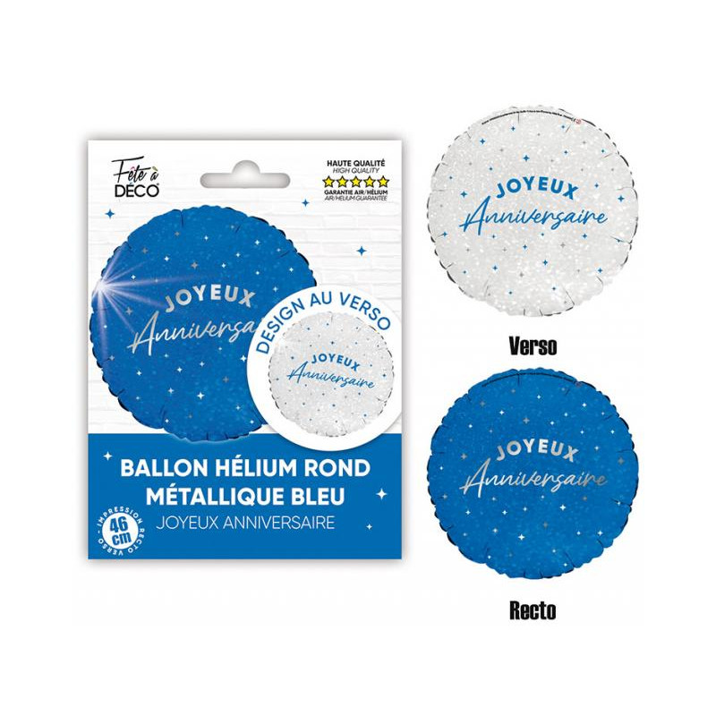 BALLON HELIUM JOYEUX ANNIV BLEU