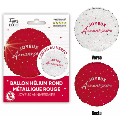 BALLON HELIUM JOYEUX ANNIV ROUGE