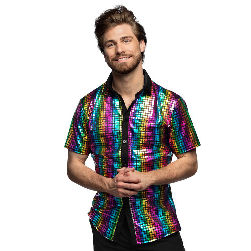 CHEMISE DISCO ARC EN CIEL L