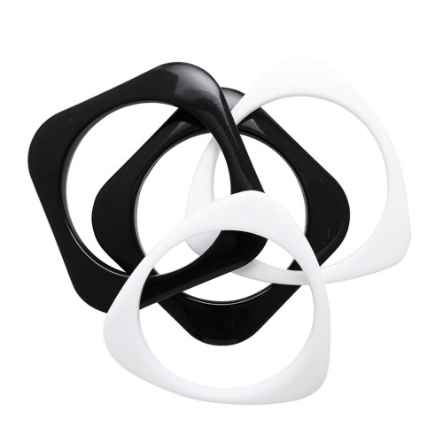 SET DE 4 BRACELETS DISCO NOIR
