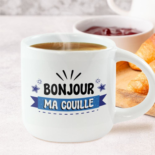 GRAND MUG BONJOUR MA COUILLE