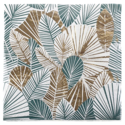 20 SERVIETTES FEUILLAGE TROPIC