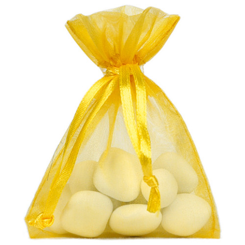 10 SAC ORGANZA JAUNE
