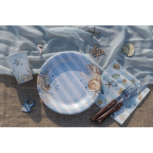 20 SERVIETTES COQUILLAGE