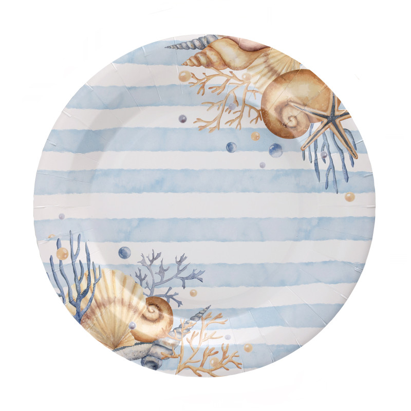 10 ASSIETTES COQUILLAGE 22.5CM