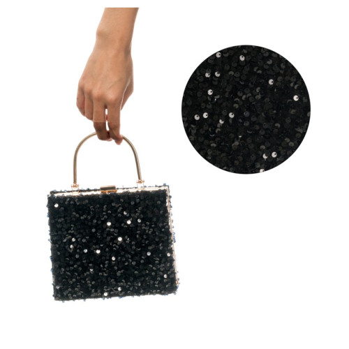 SAC VELOURS NOIR ET SEQUINS NOIR