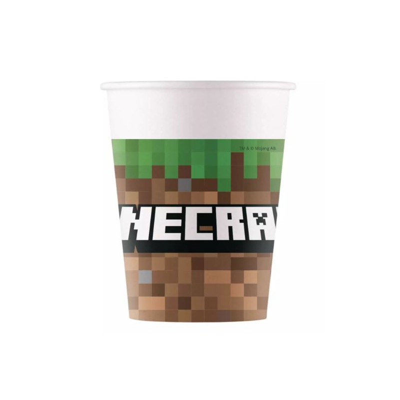 8 GOBELETS 25CL MINECRAFT