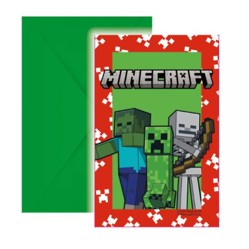 6 CARTE INVIT+ENV MINECRAFT