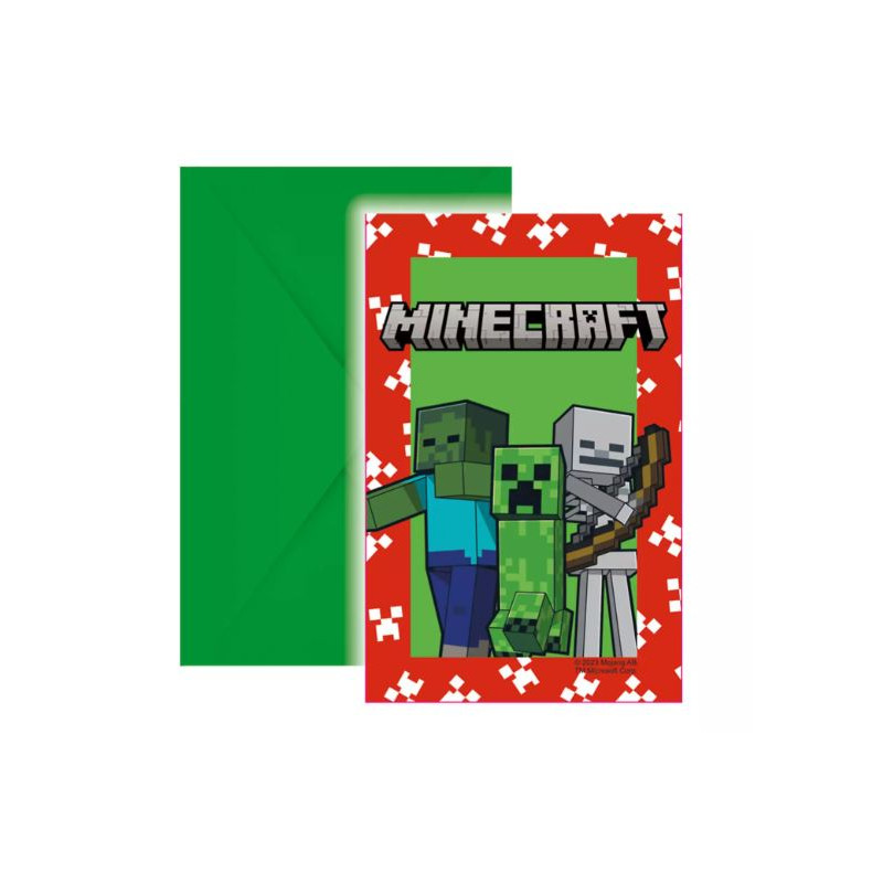 6 CARTE INVIT+ENV MINECRAFT