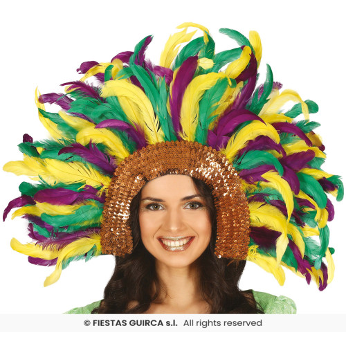 COIFFE PLUMES MULTICOLORES