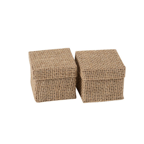 2 BOÎTES CARRÉES JUTE 5X5X5CM