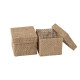 2 BOÎTES CARRÉES JUTE 5X5X5CM